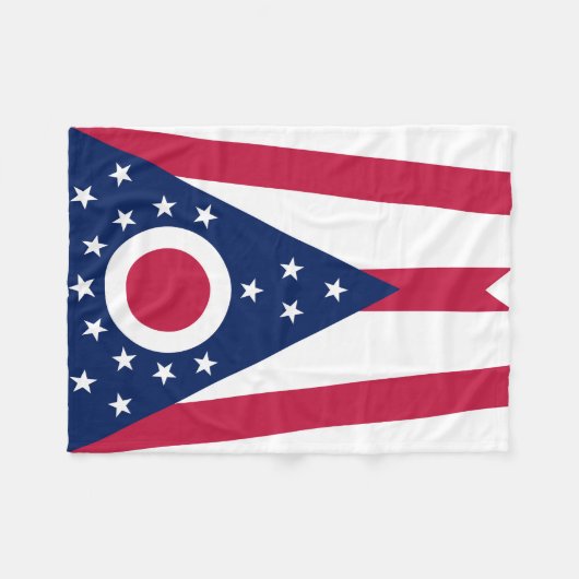 Vlag Ohio-staat Fleece Deken (Voorkant (Horizontaal))