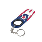 Vlag Ohio-staat Mini Flessenopener (Achterkant Gekanteld)