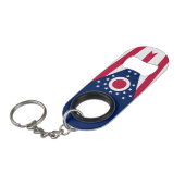 Vlag Ohio-staat Mini Flessenopener (Voorkant Gekanteld)
