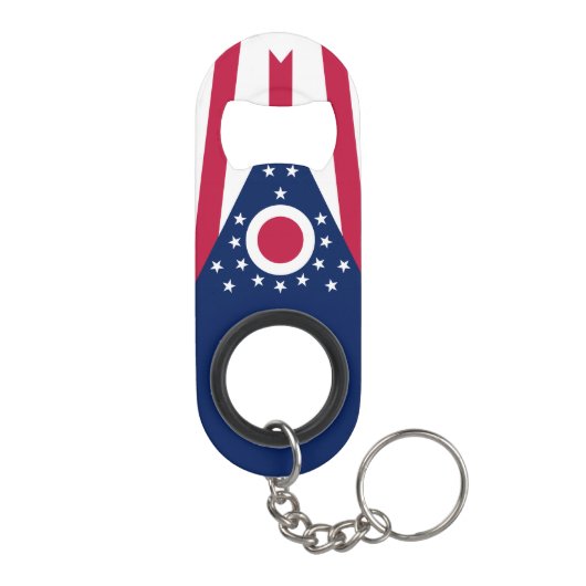 Vlag Ohio-staat Mini Flessenopener (Achterkant)