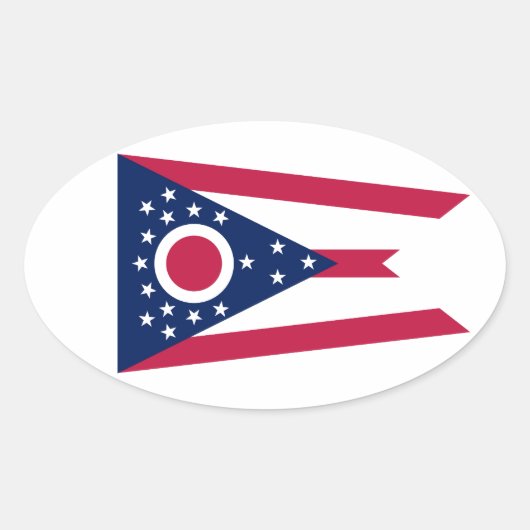 Vlag Ohio-staat Ovale Sticker (Voorkant)