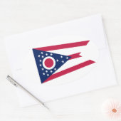 Vlag Ohio-staat Ovale Sticker (Envelop)