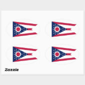Vlag Ohio-staat Ovale Sticker (Vel)