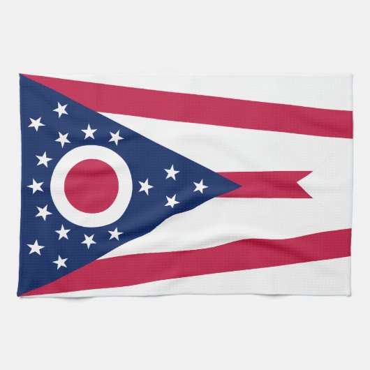Vlag Ohio-staat Theedoek (Horizontaal)