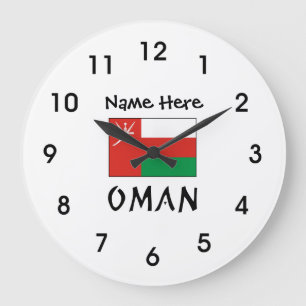 Vlag Oman en Omani met Jouw naam Grote Klok