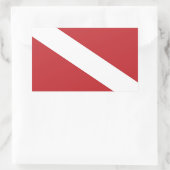 Vlag omlaag schuiven rechthoekige sticker (Tas)