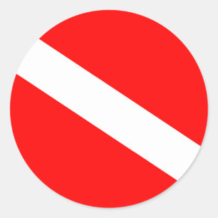 Vlag omlaag schuiven ronde sticker