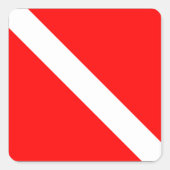 Vlag omlaag schuiven vierkante sticker (Voorkant)