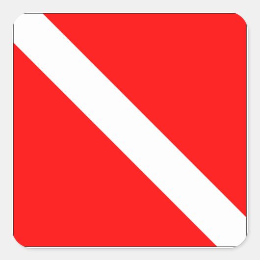 Vlag omlaag schuiven vierkante sticker (Voorkant)