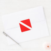 Vlag omlaag schuiven vierkante sticker (Envelop)