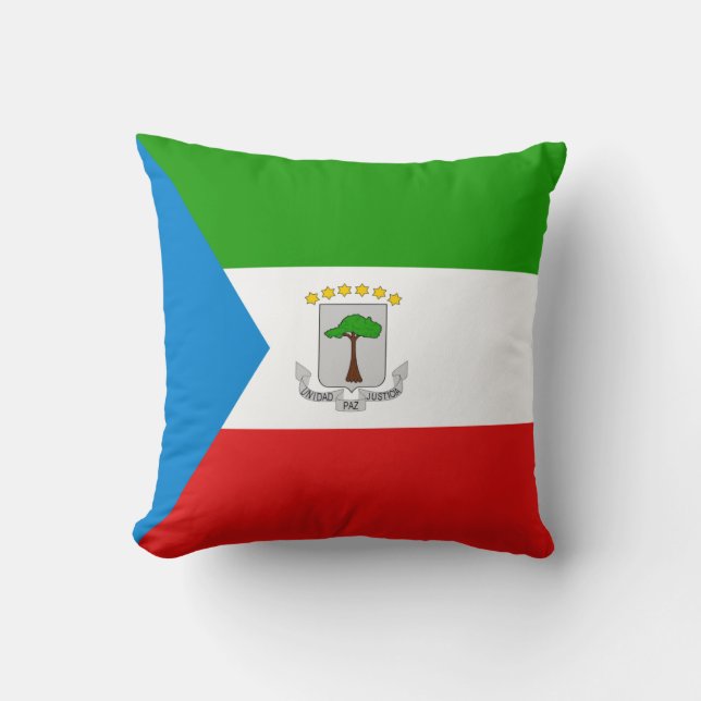 Vlag onder de vlag van Equatoriaal-Guinea Kussen (Voorkant)