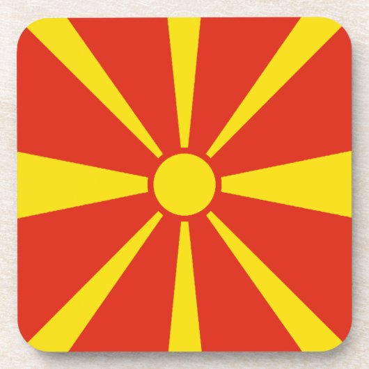 Vlag Onderzetter Noord-Macedonië (Voorkant)