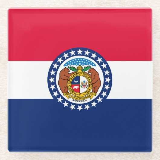 Vlag ontwerpdecor Missouri State Glazen Onderzetter (Voorkant)
