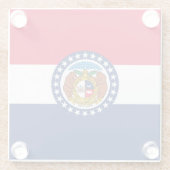 Vlag ontwerpdecor Missouri State Glazen Onderzetter (Achterkant)
