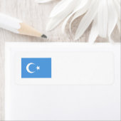Vlag Oost-Turkestan Oeigoer Etiket (Insitu)