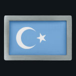 Vlag Oost-Turkestan Oeigoer Gesp<br><div class="desc">Oost-Turkestan Oejgoerse vlag Rechthoekige gordel</div>