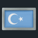 Vlag Oost-Turkestan Oeigoer Gesp<br><div class="desc">Oost-Turkestan Oejgoerse vlag Rechthoekige gordel</div>