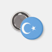 Vlag Oost-Turkestan Oeigoer Magneet (Voorkant / Achterkant)