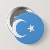 Vlag Oost-Turkestan Oeigoer Ronde Button 7,6 Cm (Voorkant /achterkant)