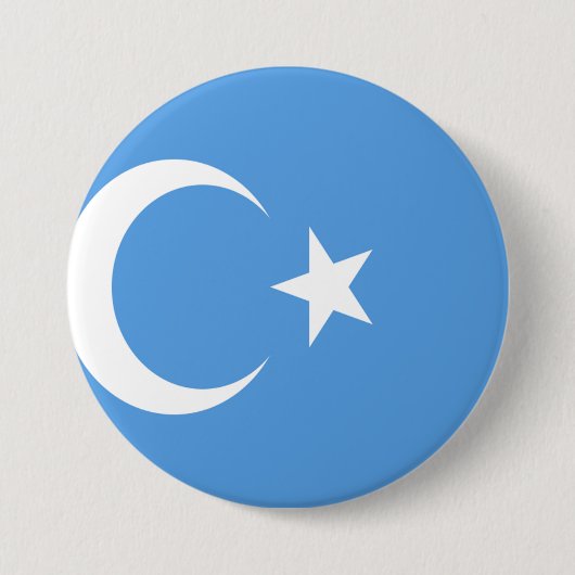 Vlag Oost-Turkestan Oeigoer Ronde Button 7,6 Cm (Voorkant)
