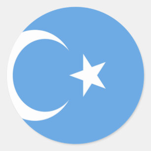 Vlag Oost-Turkestan Oeigoer Ronde Sticker