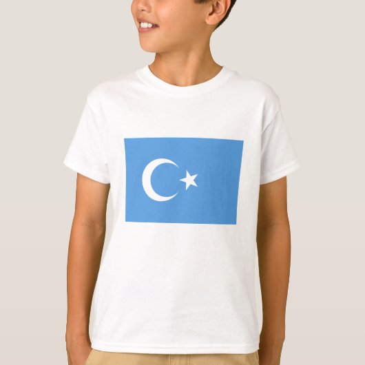 Vlag Oost-Turkestan Oeigoer T-shirt (Voorkant)