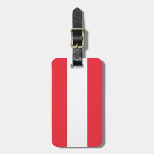 Vlag Oostenrijk Bagagelabel met lederriem (Voorkant verticaal)