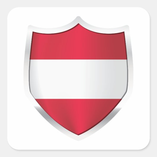 vlag Oostenrijk Silver Shield Vierkante Sticker (Voorkant)