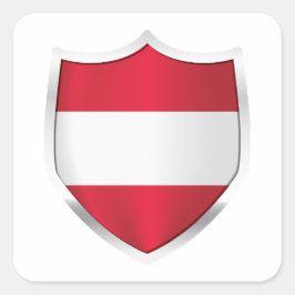 vlag Oostenrijk Silver Shield Vierkante Sticker