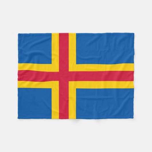 Vlag op de Ålandseilanden Fleece Deken (Voorkant (Horizontaal))