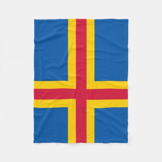 Vlag op de Ålandseilanden Fleece Deken (Voorkant)
