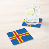 Vlag op de Ålandseilanden Kartonnen Onderzetters (Insitu)