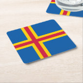 Vlag op de Ålandseilanden Kartonnen Onderzetters (Schuin)