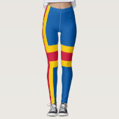 Vlag op de Ålandseilanden Leggings (Voorkant)