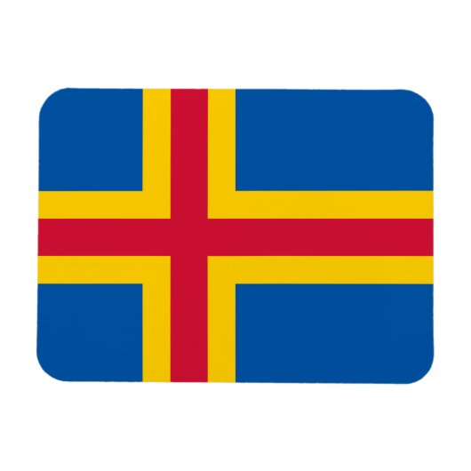 Vlag op de Ålandseilanden Magneet (Horizontaal)