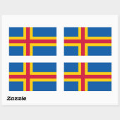 Vlag op de Ålandseilanden Rechthoekige Sticker (Vel)