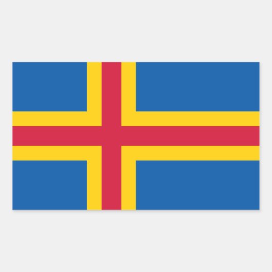 Vlag op de Ålandseilanden Rechthoekige Sticker (Voorkant)