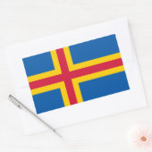 Vlag op de Ålandseilanden Rechthoekige Sticker (Envelop)