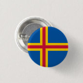 Vlag op de Ålandseilanden Ronde Button 3,2 Cm (Voorkant /achterkant)
