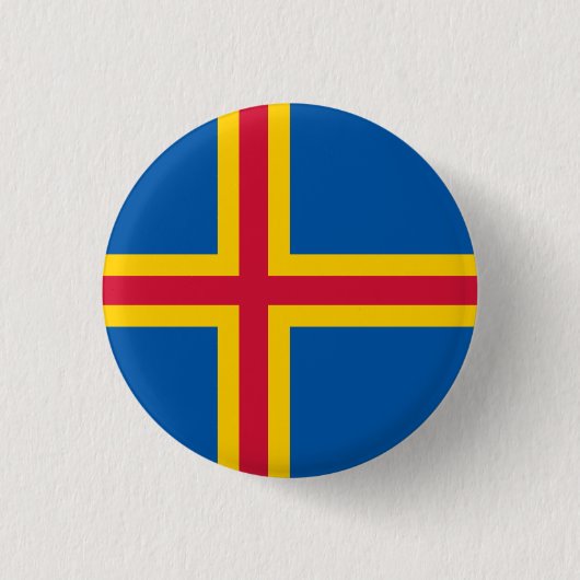 Vlag op de Ålandseilanden Ronde Button 3,2 Cm (Voorkant)
