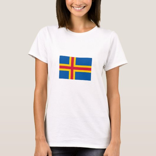Vlag op de Ålandseilanden T-shirt (Voorkant)