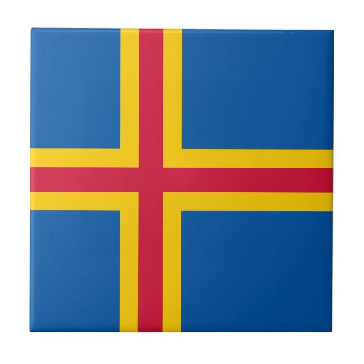 Vlag op de Ålandseilanden Tegeltje (Voorkant)