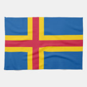 Vlag op de Ålandseilanden Theedoek (Horizontaal)