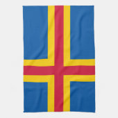 Vlag op de Ålandseilanden Theedoek (Verticaal)