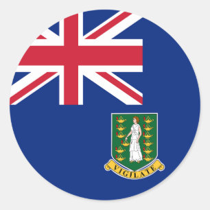 Vlag op de Britse Maagdeneilanden Ronde Sticker