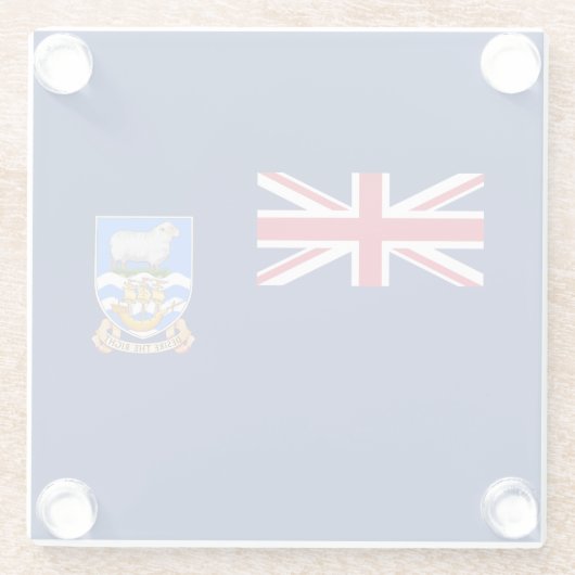Vlag op de Falklandeilanden Glazen Onderzetter (Achterkant)