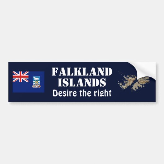 Vlag op de Falklandeilanden + kaartBumpersticker Bumpersticker (Voorkant)