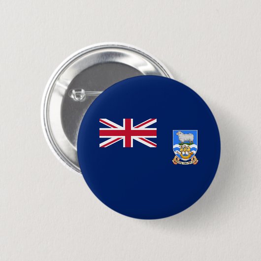 Vlag op de Falklandeilanden Ronde Button 5,7 Cm (Voorkant /achterkant)