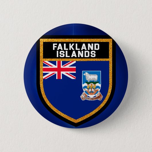 Vlag op de Falklandeilanden Ronde Button 5,7 Cm (Voorkant)