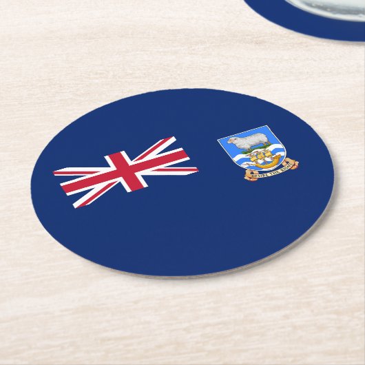 Vlag op de Falklandeilanden Ronde Kartonnen Onderzetter (Gebogen)